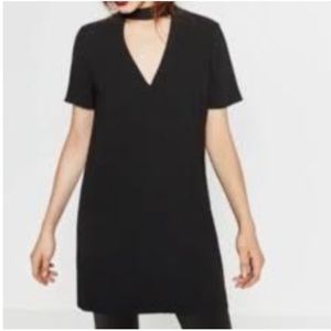 NWT Zara Chocker Necklace Black Shift Dress